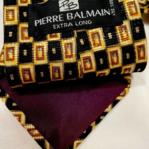 Pierre Balmain, extra long silk neck tie - Picture 1 of 3